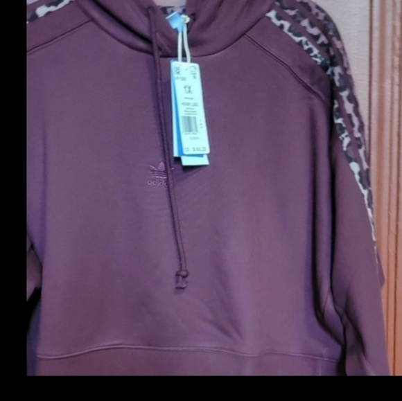 adidas Tops - Adidas Original Hoodie Logo Three Stripes Pullover Multi Color SweatshirtSize 1X